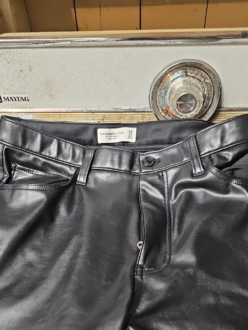 Abercrombie & Fitch Black Faux Leather Pants
